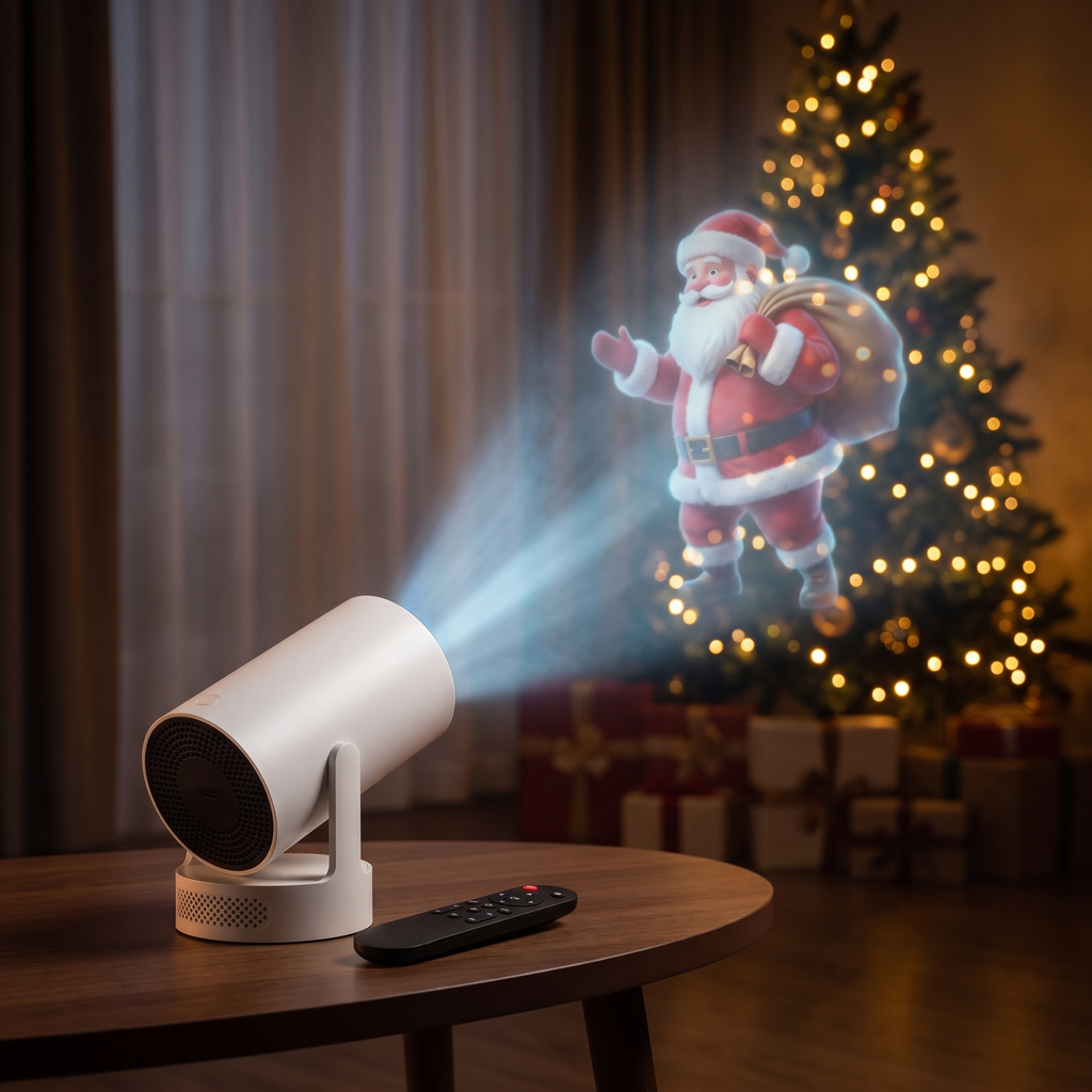 Pane Light projector indoor Santa 3D projection in mist