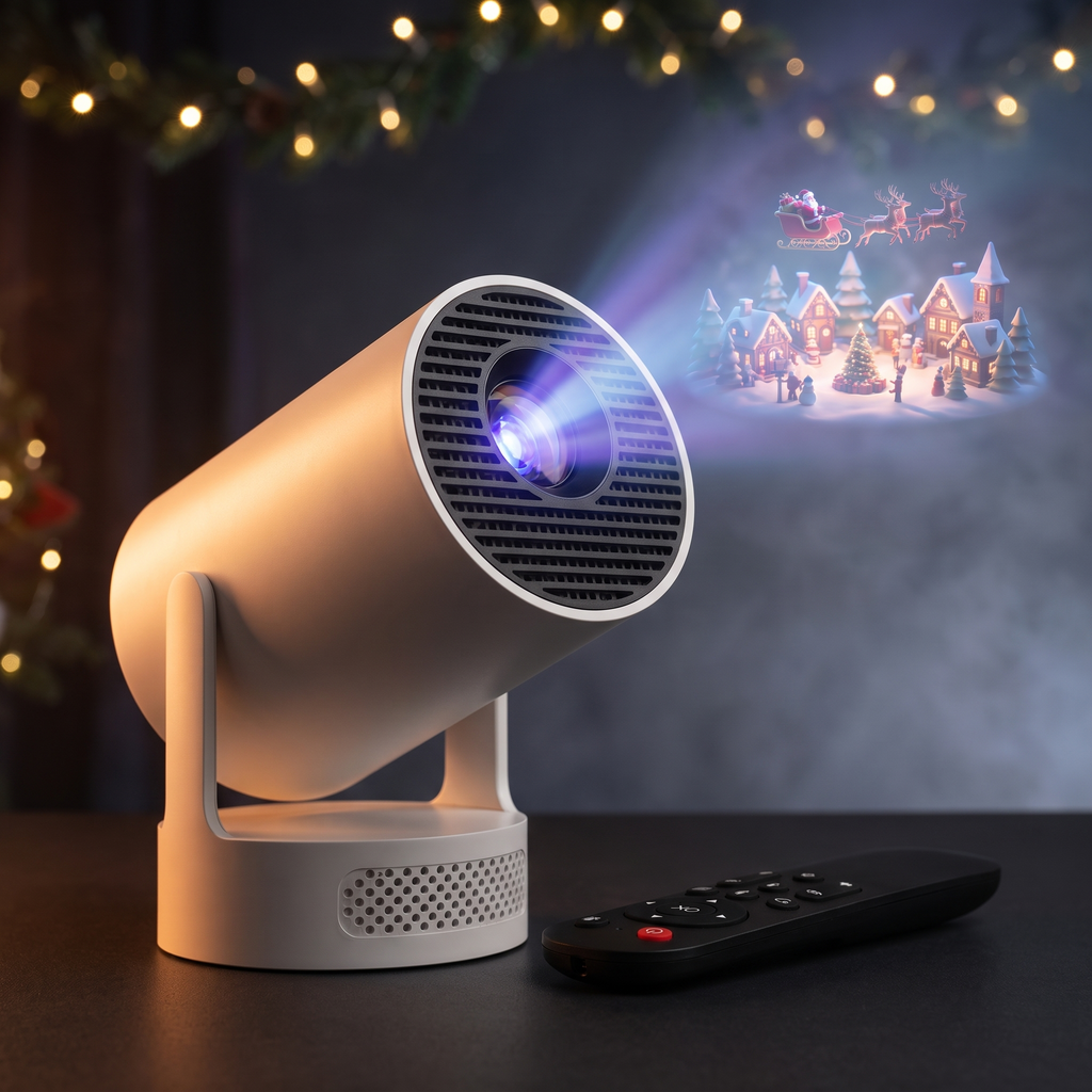 Pane Light projector accurate product hero with Christmas 3D projection