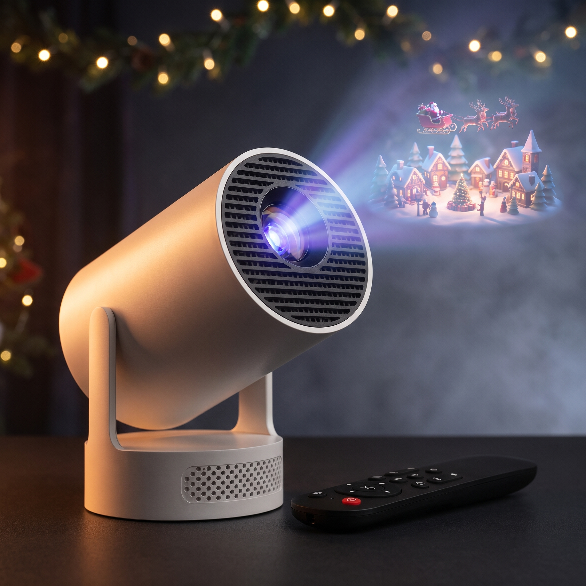 Pane Light projector accurate product hero with Christmas 3D projection